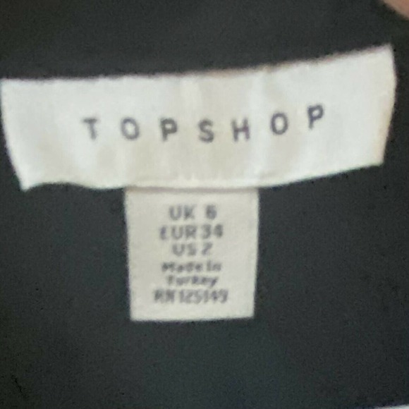 NEW Topshop Size 8 Black Midi Sheath Dress Black High Slit Tie Waist Modest Y1 - Picture 7 of 10
